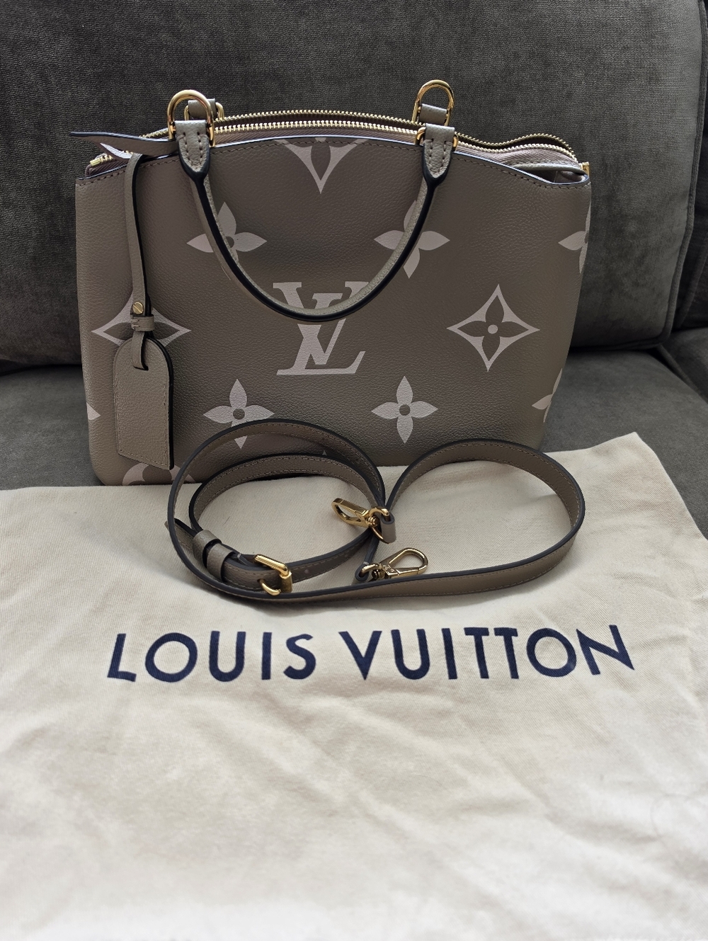 Louis Vuitton Bicolor Petit Palais in Dove/Cream